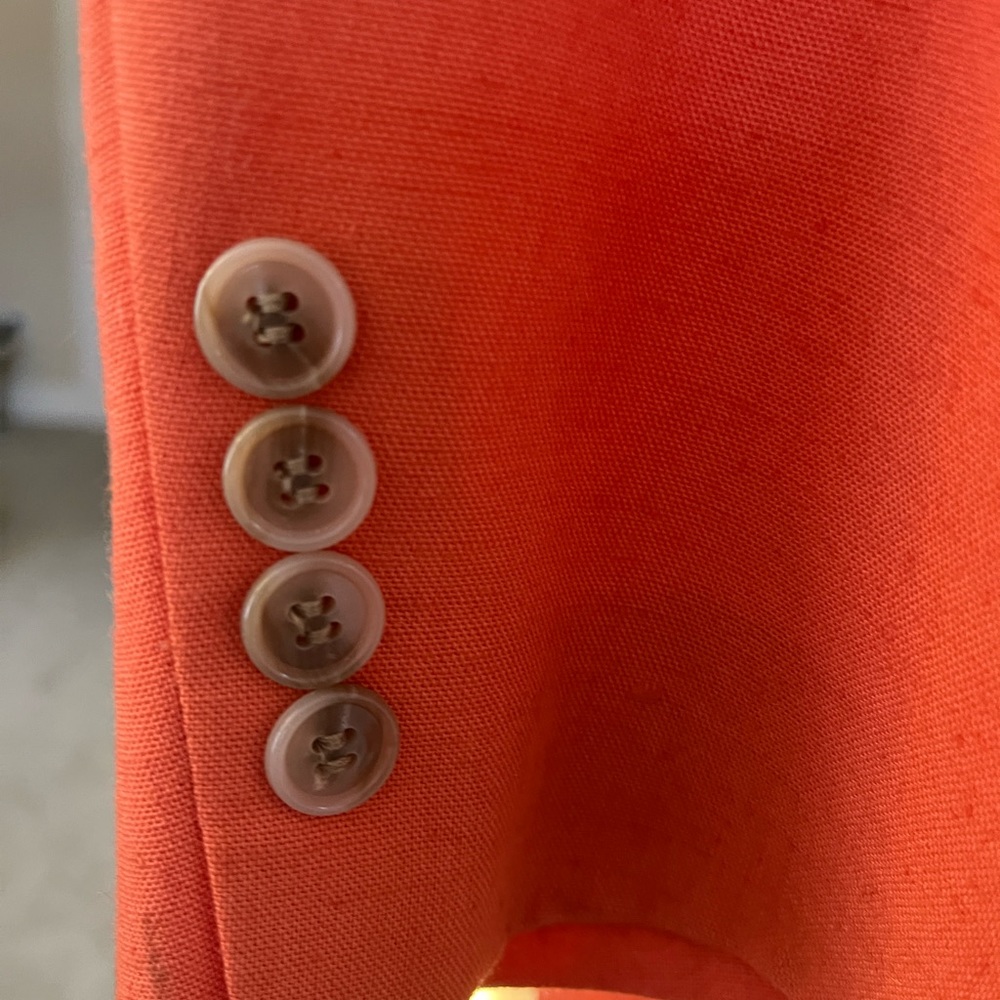Mens Orange Spring Jacket Rayon/Linen - Picture 4 of 7